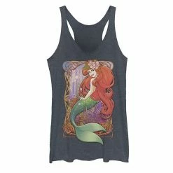 Licensed Character Juniors' ©Disney Little Mermaid Vintage Portrait Poster Graphic Tank Navy Heather -Licensed Character Shop unnamed file 37606