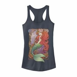 Licensed Character Juniors' ©Disney Little Mermaid Vintage Portrait Poster Graphic Tank Navy Heather -Licensed Character Shop unnamed file 37607