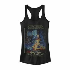 Licensed Character Juniors'Star Wars Que La Fuerza Be With You Poster Tank Charcoal -Licensed Character Shop unnamed file 37618