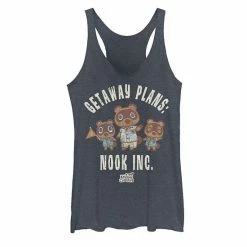 Licensed Character Juniors' Animal Crossing New Horizons Getaway Plans: Nook Inc. Tank Top Navy Heather -Licensed Character Shop unnamed file 37622