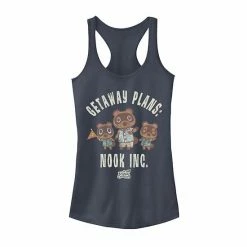 Licensed Character Juniors' Animal Crossing New Horizons Getaway Plans: Nook Inc. Tank Top Navy Heather -Licensed Character Shop unnamed file 37623