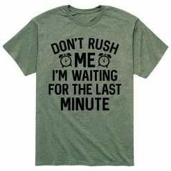 Licensed Character Men's Don't Rush Me Last Minute Tee Green -Licensed Character Shop unnamed file 3765