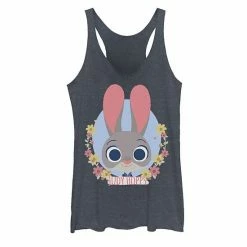 Licensed Character Juniors' Disney Zootopia Judy Hopps Spring Wreath Tank Navy Heather