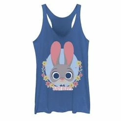 Licensed Character Juniors' Disney Zootopia Judy Hopps Spring Wreath Tank Navy Heather -Licensed Character Shop unnamed file 37669