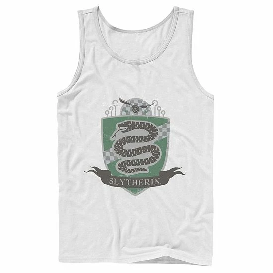 Licensed Character Men's Harry Potter Slytherin Quidditch Shield Tank Top White 3 Licensed Character Men's Harry Potter Slytherin Quidditch Shield Tank Top White