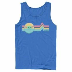 Licensed Character Men's Star Wars The Mandalorian The Child Rainbow Chest Lines Tank Royal -Licensed Character Shop unnamed file 37682