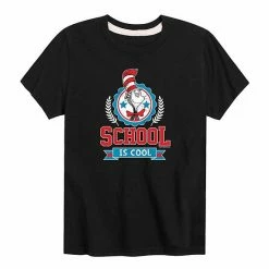 Alternative view of Licensed Character Boys 8-20 Dr. Seuss School Is Cool Graphic Tee Black