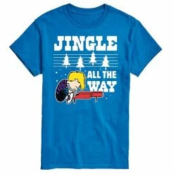 Licensed Character Men's Peanuts Jingle All The Way Tee Blue -Licensed Character Shop unnamed file 37749