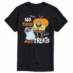 Licensed Character Men's SpongeBob SquarePants No Tricks Tee Black