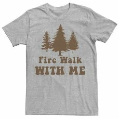 Licensed Character Men's Twin Peaks 70's Style Bold Stack Fire Walk Tee