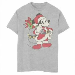 Licensed Character Disney's Mickey Mouse Boys 8-20 Christmas Santa Claus Portrait Graphic Tee