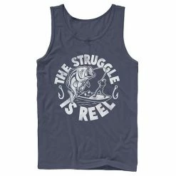Licensed Character Men's Struggle Is Reel Text Tank Black -Licensed Character Shop unnamed file 37989