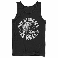 Licensed Character Men's Struggle Is Reel Text Tank Black -Licensed Character Shop unnamed file 37990
