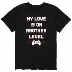Licensed Character Big & Tall "My Love Is On Another Level" Gamer Valentine's Day Tee Black