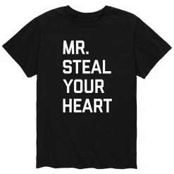 Licensed Character Big & Tall "Mr. Steal Your Heart" Valentine's Day Tee Black