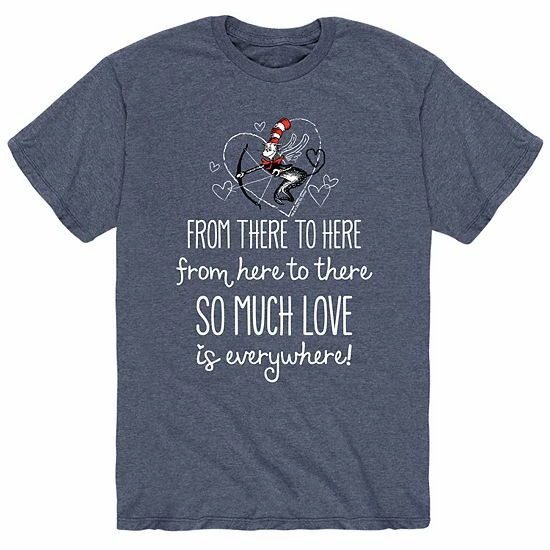Licensed Character Men's Dr. Seuss The Cat In The Hat "So Much Love Is Everywhere" Tee Grey 4 Licensed Character Men's Dr. Seuss The Cat In The Hat "So Much Love Is Everywhere" Tee Grey - Image 2