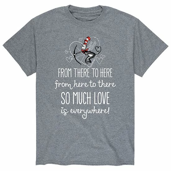 Licensed Character Men's Dr. Seuss The Cat In The Hat "So Much Love Is Everywhere" Tee Grey 5 Licensed Character Men's Dr. Seuss The Cat In The Hat "So Much Love Is Everywhere" Tee Grey - Image 3