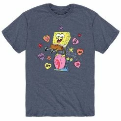 Licensed Character Men's SpongeBob Gary Candy Hearts Hearts Athletic Heather -Licensed Character Shop unnamed file 38082