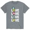 Licensed Character Men's SpongeBob Stacked Love With Hearts Tee Heather Blue -Licensed Character Shop unnamed file 38083