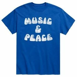 Licensed Character Men's Music And Peace 60s Tee Blue -Licensed Character Shop unnamed file 38121