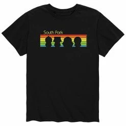 Licensed Character Men's South Park Rainbow Silhouettes Tee Black