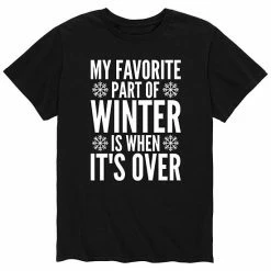 Licensed Character Men's Fav Part When Winter Is Over Tee Black -Licensed Character Shop unnamed file 38132