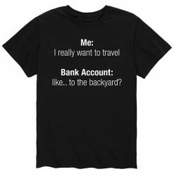 Licensed Character Men's Really Want To Travel Tee Black