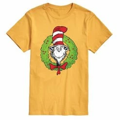 Licensed Character Men's Dr. Seuss Cat In The Hat Wreath Tee Blue -Licensed Character Shop unnamed file 38185