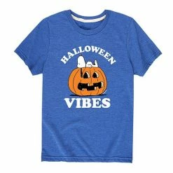 Licensed Character Boys 8-20 Peanuts Halloween Vibes Graphic Tee Green