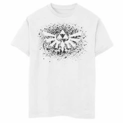 Licensed Character Boys 8-20 Nintendo Legend Of Zelda Royal Crest Spray Paint Stencil Logo Graphic Tee White