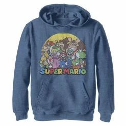 Licensed Character Boys 8-20 Nintendo Super Mario Group Portrait Vintage Hoodie