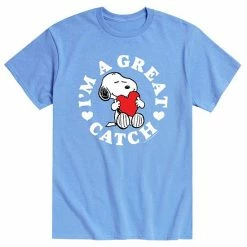 Licensed Character Men's Peanuts Great Catch Tee Blue -Licensed Character Shop unnamed file 38301