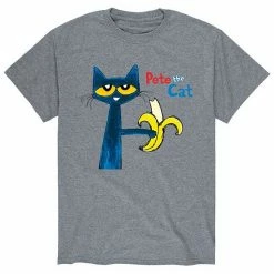 Licensed Character Men's Pete The Cat Pete And Banana Tee Athletic Heather