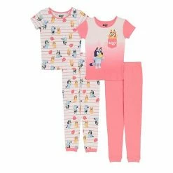 Licensed Character Bluey Girls 4-8 "Bluey Loves Bingo" Tops & Bottoms Pajama Set