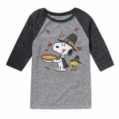 Licensed Character Boys 8-20 Peanuts Thanksgiving Pie Raglan Graphic Tee