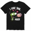 Licensed Character Men's Invader Zim Valentines Love Piggy Tee Grey -Licensed Character Shop unnamed file 38680