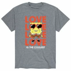 Licensed Character Men's SpongeBob Love Is The Coolest Tee Athletic Heather -Licensed Character Shop unnamed file 38699