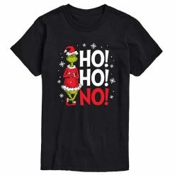 Licensed Character Men's Dr. Seuss Grinch Ho Ho No Tee Blue