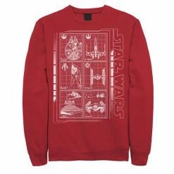 Licensed Character Men's Star Wars Battle Ships Schematic Sweatshirt Kelly