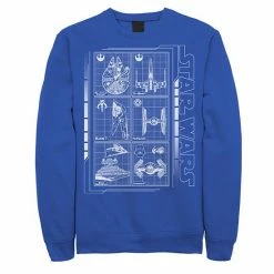 Licensed Character Men's Star Wars Battle Ships Schematic Sweatshirt Kelly -Licensed Character Shop unnamed file 38848