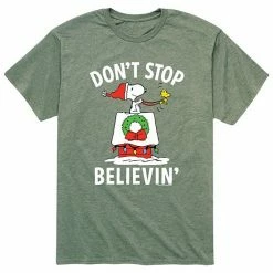 Licensed Character Men's Peanuts Believin Tee Heather Military Green -Licensed Character Shop unnamed file 3903