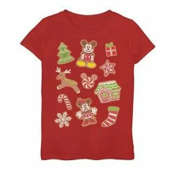 Licensed Character Girls 7-16 Disney Mickey & Minnie Gingerbread Cookies Tee