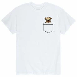 Licensed Character Men's Pocket Dog Pug Tee White -Licensed Character Shop unnamed file 3953