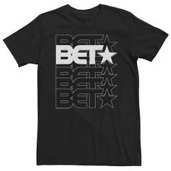 Licensed Character Big & Tall BET Black & White Logo Stack Tee