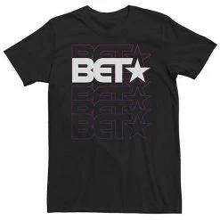 Licensed Character Big & Tall BET Black & White Logo Stack Tee