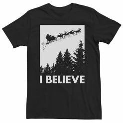 Licensed Character Men's Santa Claus I Believe Reindeer Christmas Tee Black -Licensed Character Shop unnamed file 3962