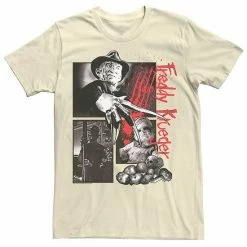 Licensed Character Men's Nightmare On Elm Street Freddy Poster Tee Natural