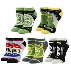 Licensed Character Women's Disney Loki 5-Pair Pack Ankle Socks