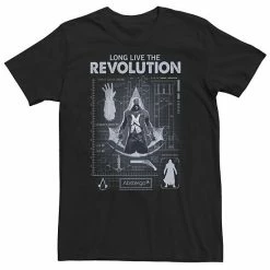 Licensed Character Big & Tall Assassin's Creed Long Live The Revolution Schematics Tee