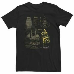 Licensed Character Big & Tall Assassin's Creed Black Flag Jackdaw Schematic Tee